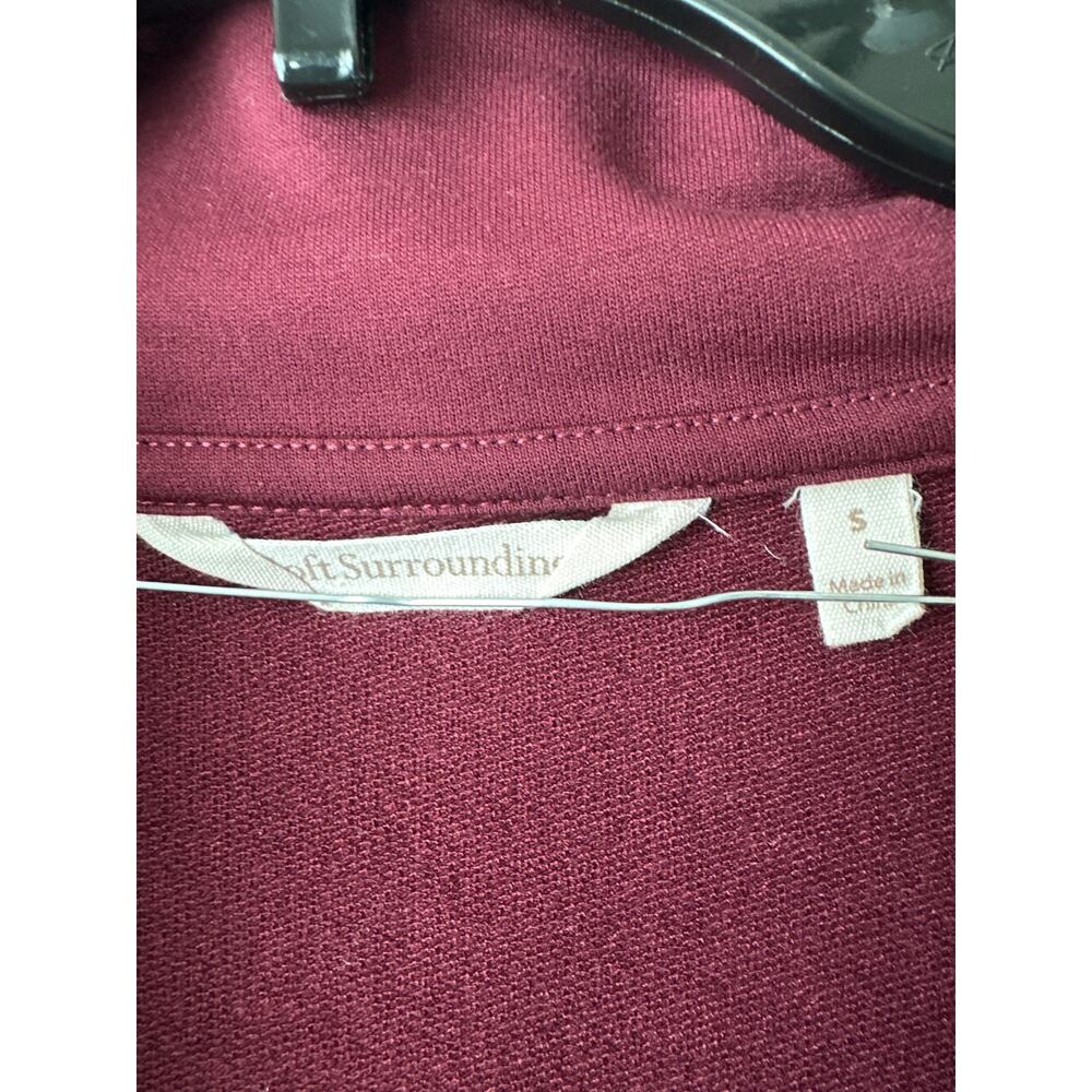 Soft Surroundings Red Burgundy Cowl Neck Tab Sleeves Sweatshirt Women’s Small - Picture 5 of 7